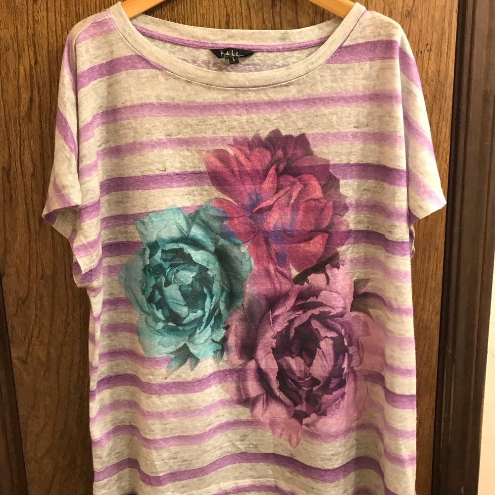 Nordstrom, Nicole Miller Purple Rose Cap Sleeve - Picture 2 of 7